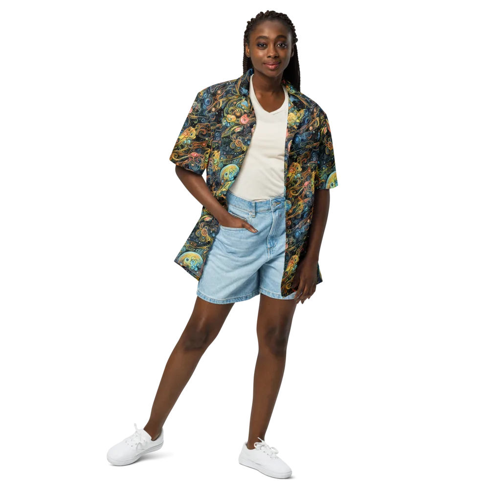 Wild Cosmos on Button Shirt — Front
