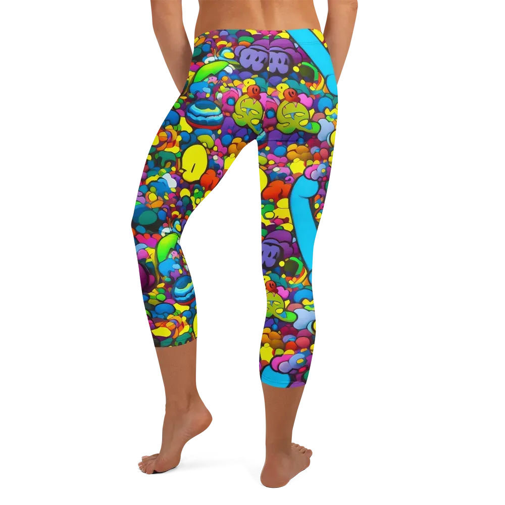 Kaleidoscope Garden on Capri Leggings — Back