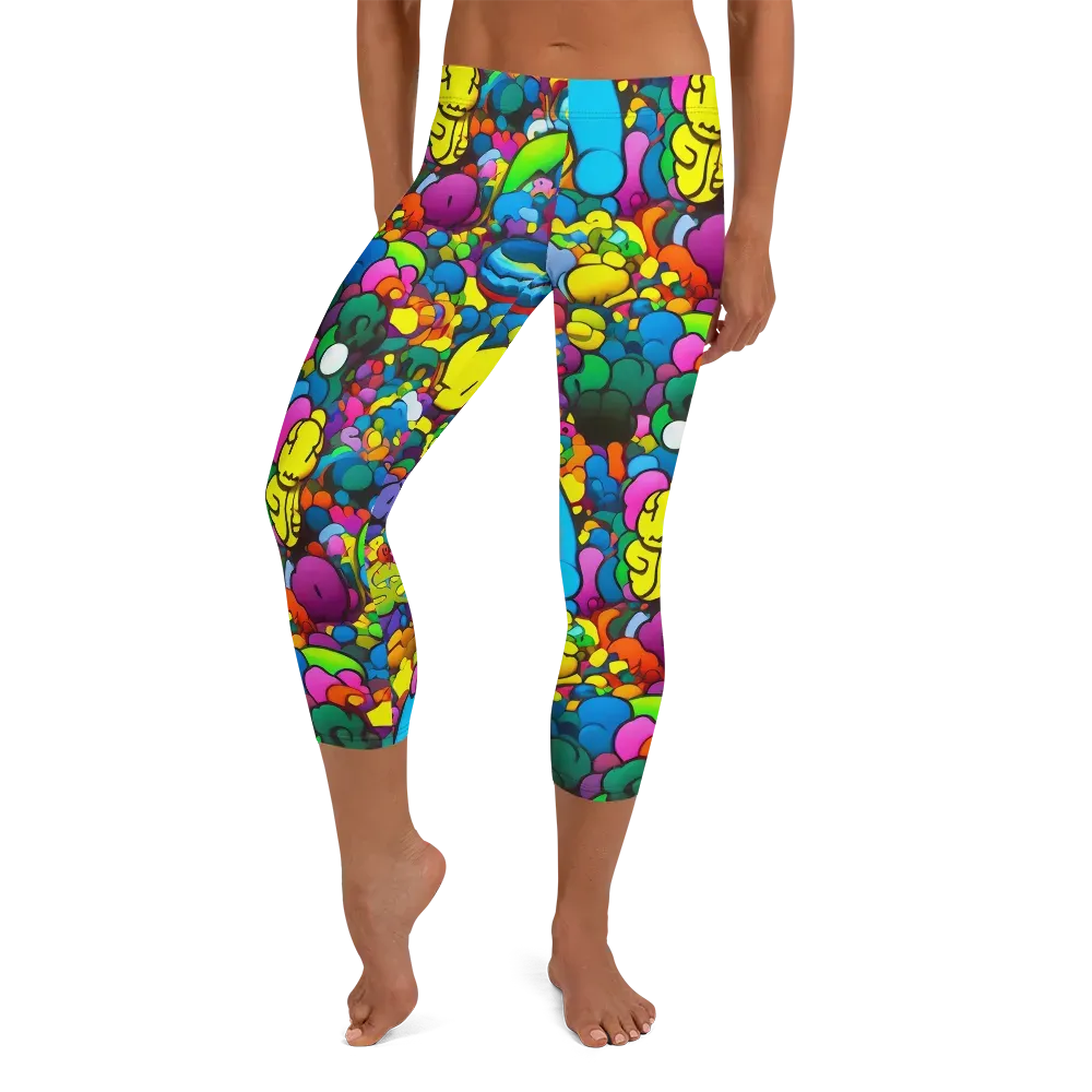 Kaleidoscope Garden on Capri Leggings — Front
