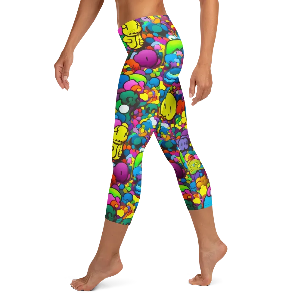 Kaleidoscope Garden on Capri Leggings — Left