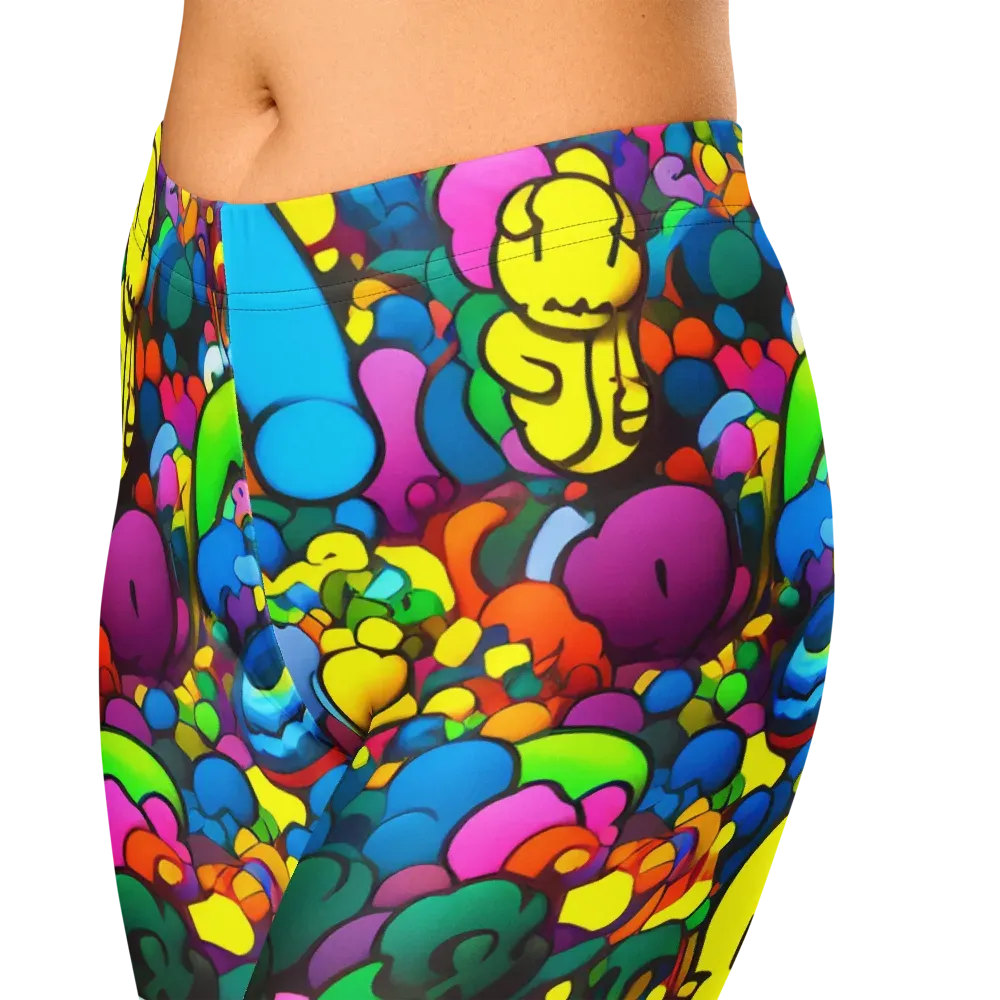 Kaleidoscope Garden on Capri Leggings — Zoomed-in