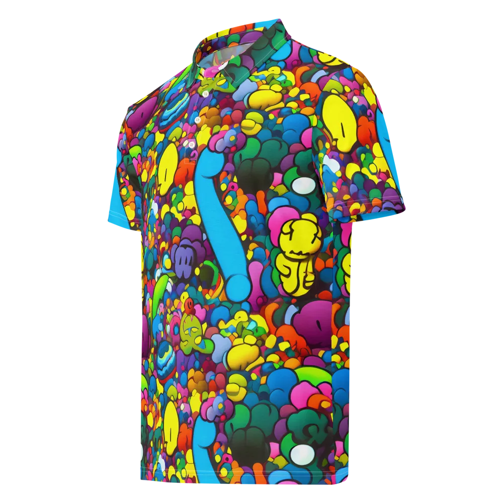 Kaleidoscope Garden on Men's Slim Fit Polo Shirt — Left Front