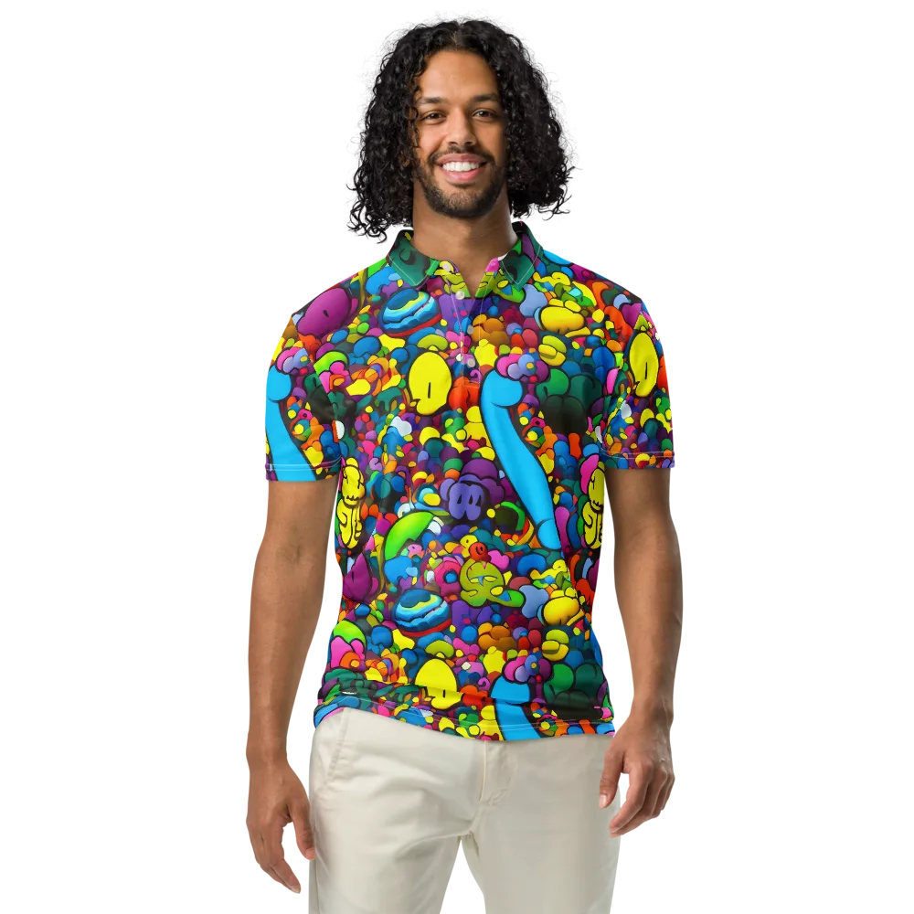Kaleidoscope Garden on Men's Slim Fit Polo Shirt — Front