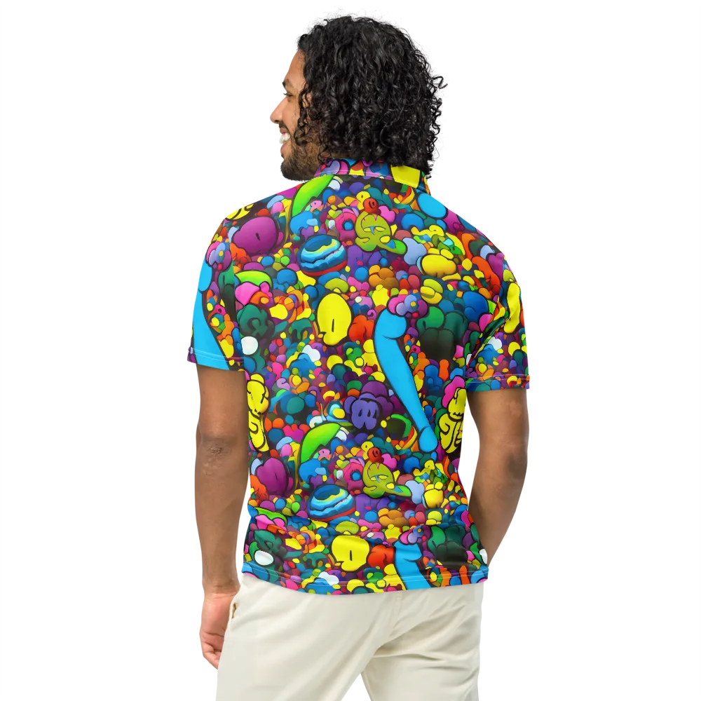 Kaleidoscope Garden on Men's Slim Fit Polo Shirt — Back