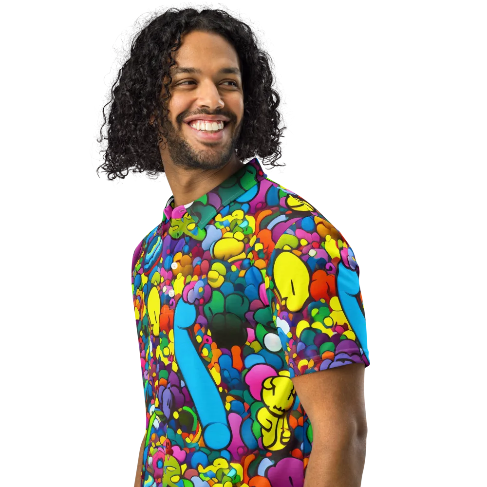 Kaleidoscope Garden on Men's Slim Fit Polo Shirt — Left Front