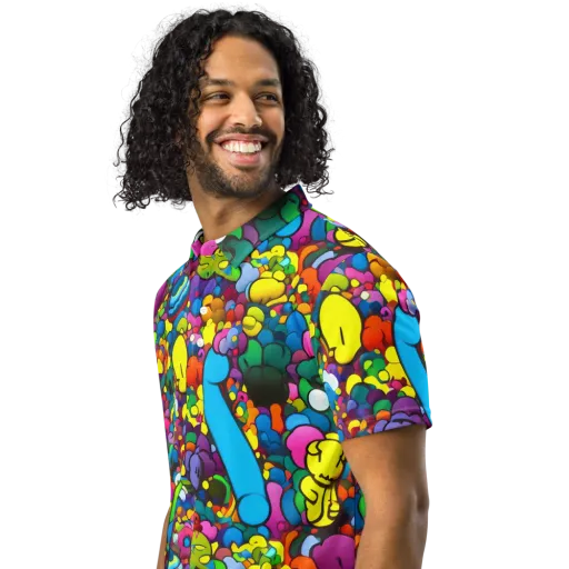 Kaleidoscope Garden on a Men's Slim Fit Polo Shirt