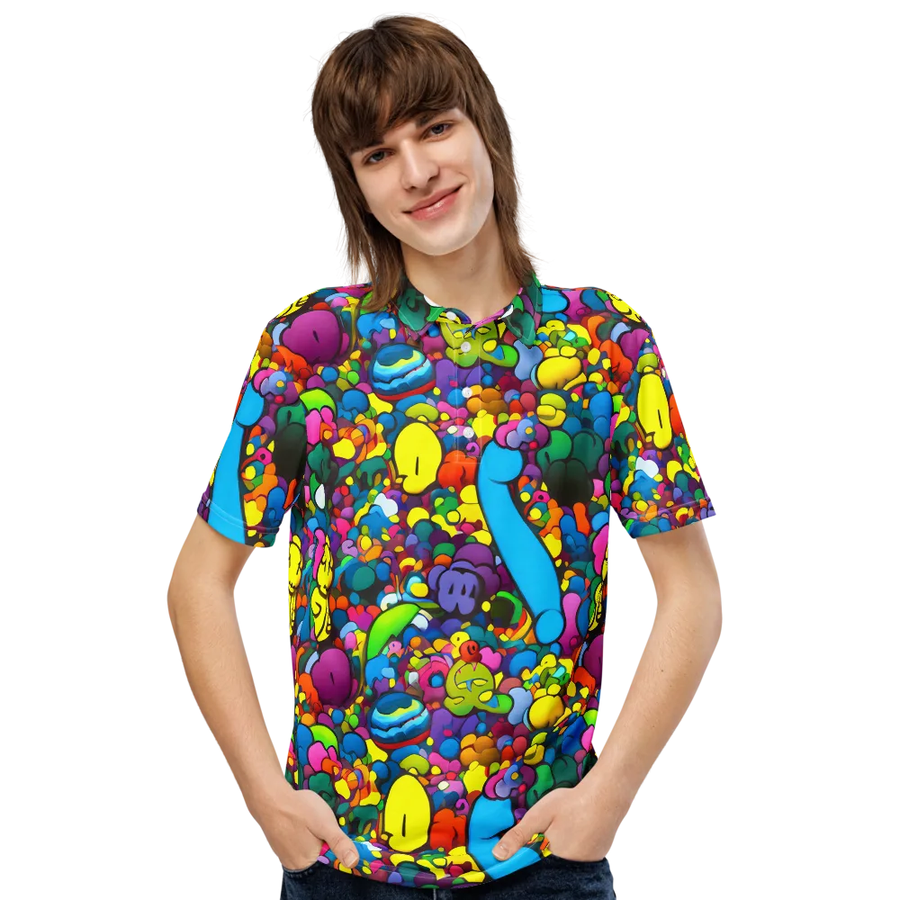 Kaleidoscope Garden on Men's Slim Fit Polo Shirt — Front