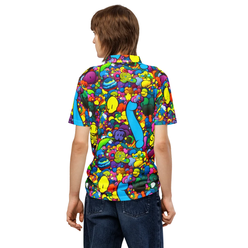 Kaleidoscope Garden on Men's Slim Fit Polo Shirt — Back