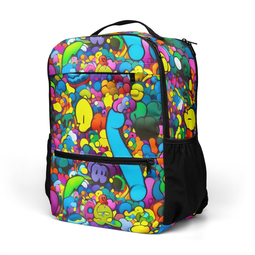 Kaleidoscope Garden on Utility Backpack — Left Front