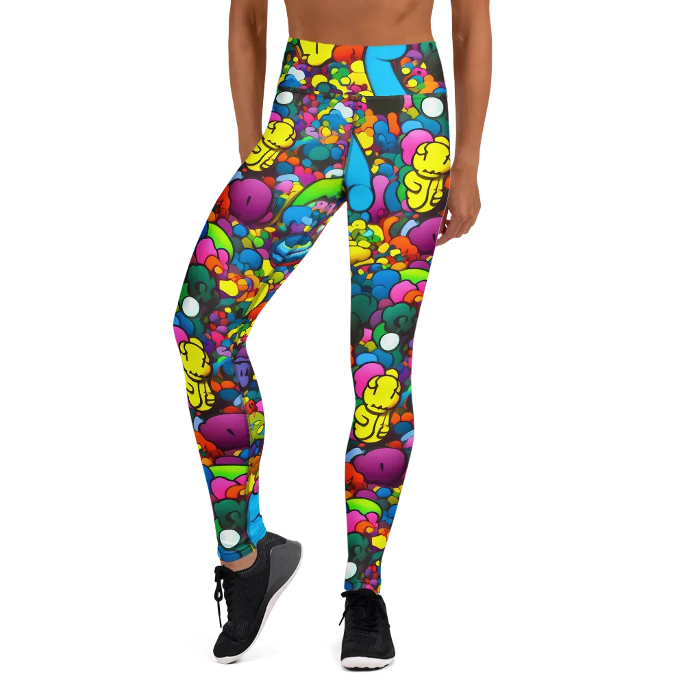 Kaleidoscope Garden on Yoga Leggings — Front