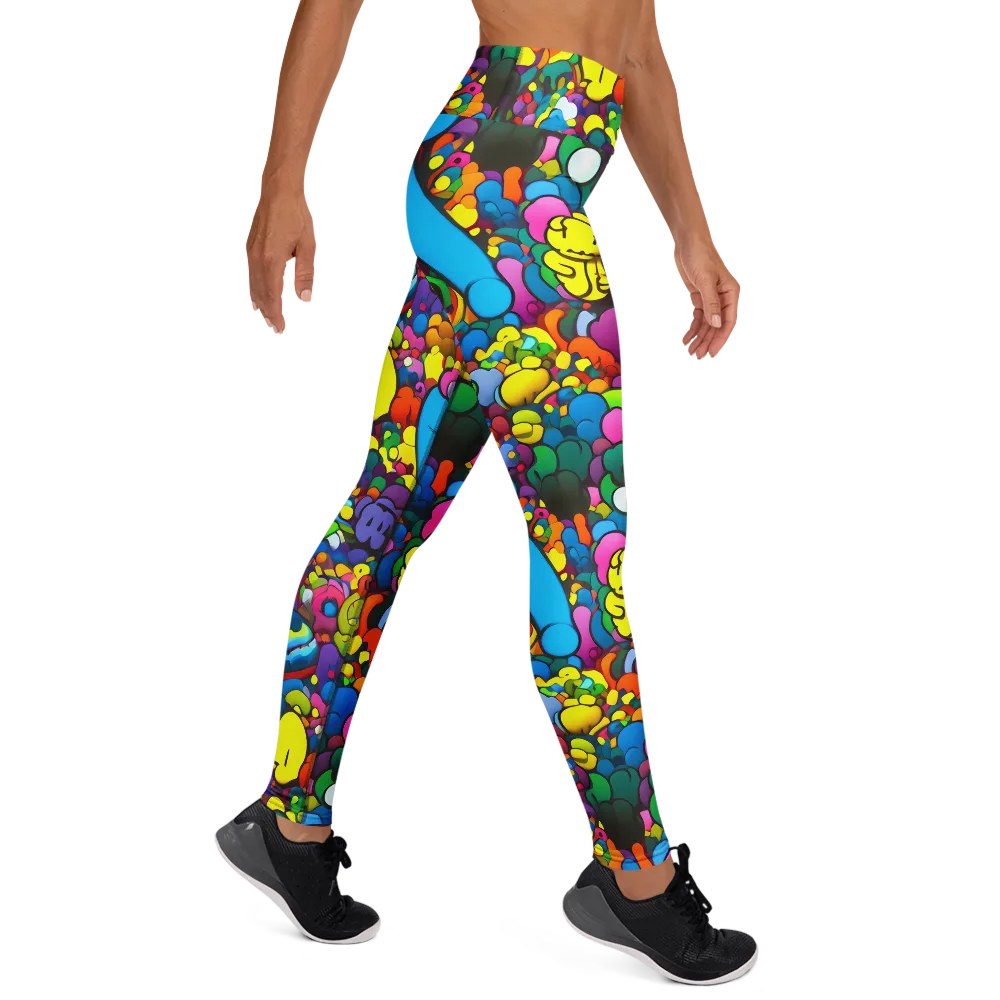 Kaleidoscope Garden on Yoga Leggings — Right