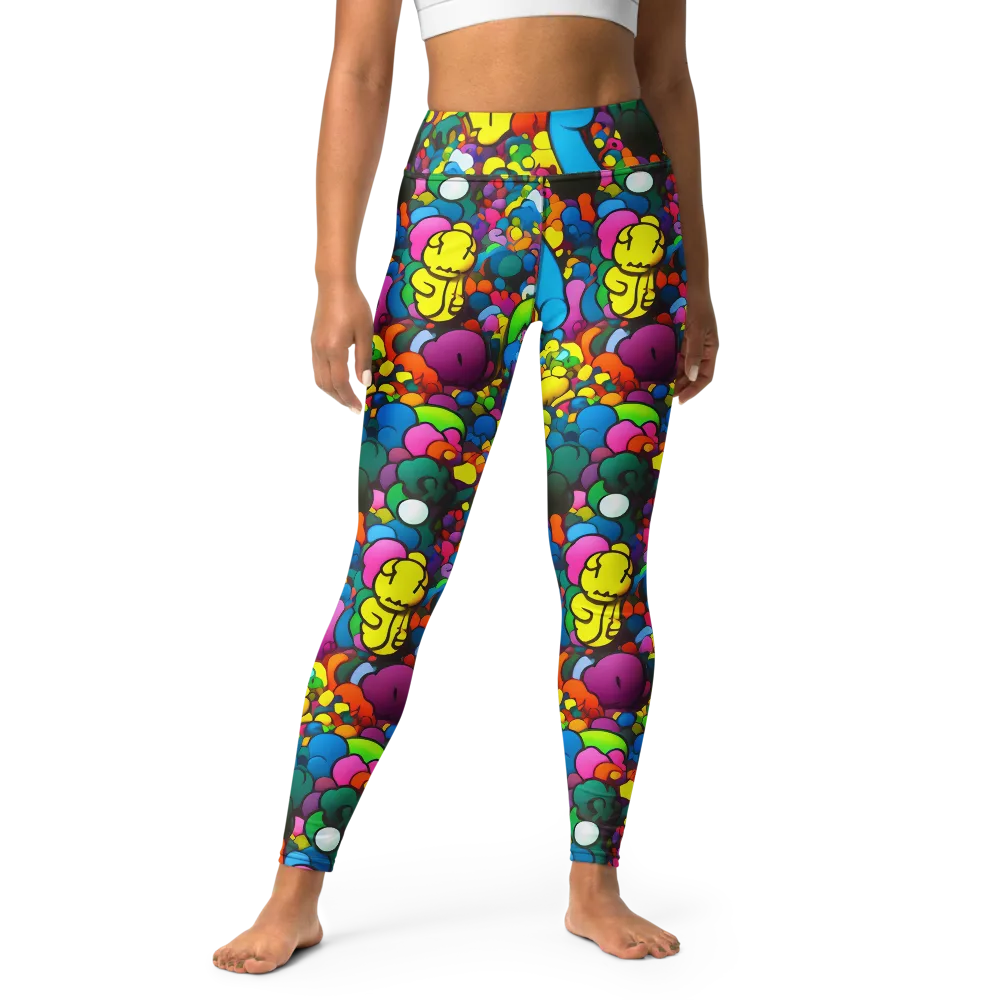 Kaleidoscope Garden on Yoga Leggings — Front