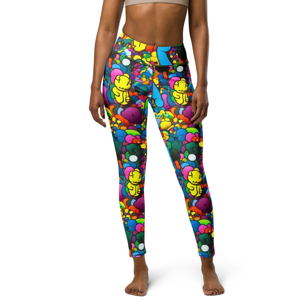 Kaleidoscope Garden on Yoga Leggings — Front