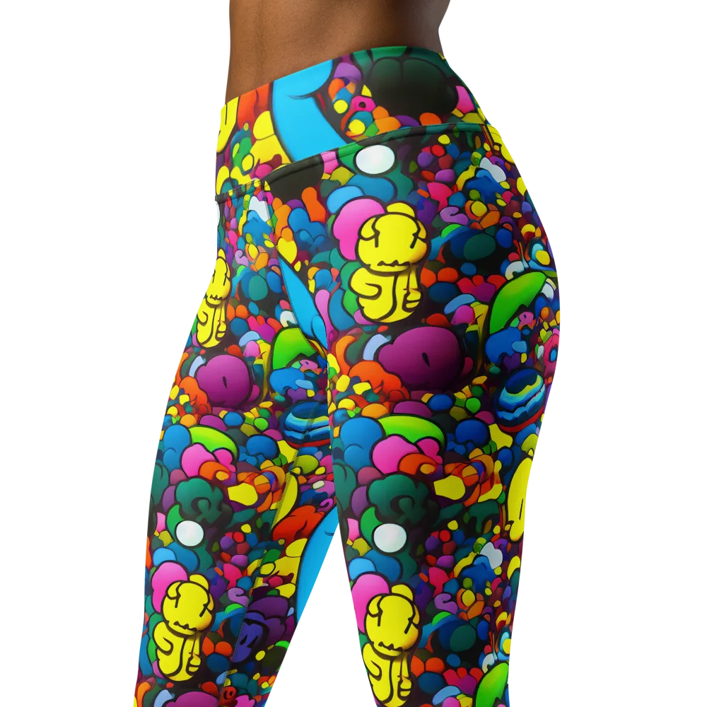 Kaleidoscope Garden on Yoga Leggings — Left Front