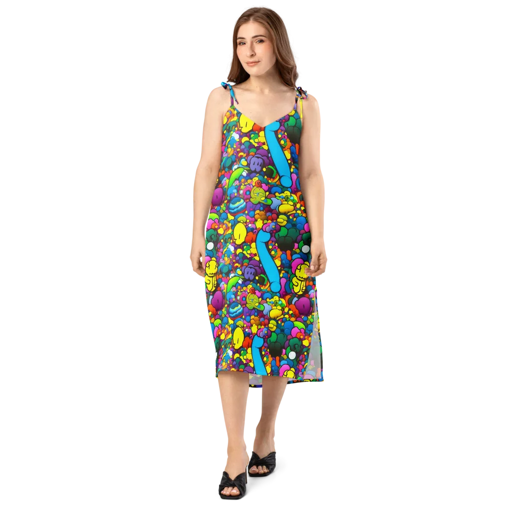 Kaleidoscope Garden on Slip Dress — Front