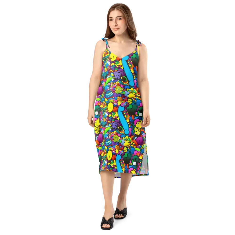 Kaleidoscope Garden on Slip Dress — Front
