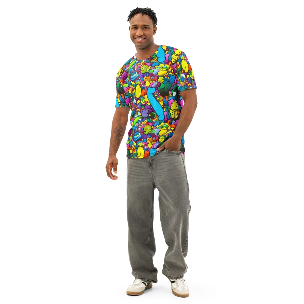 Kaleidoscope Garden on Men's Cotton Crew Neck T-Shirt — Front