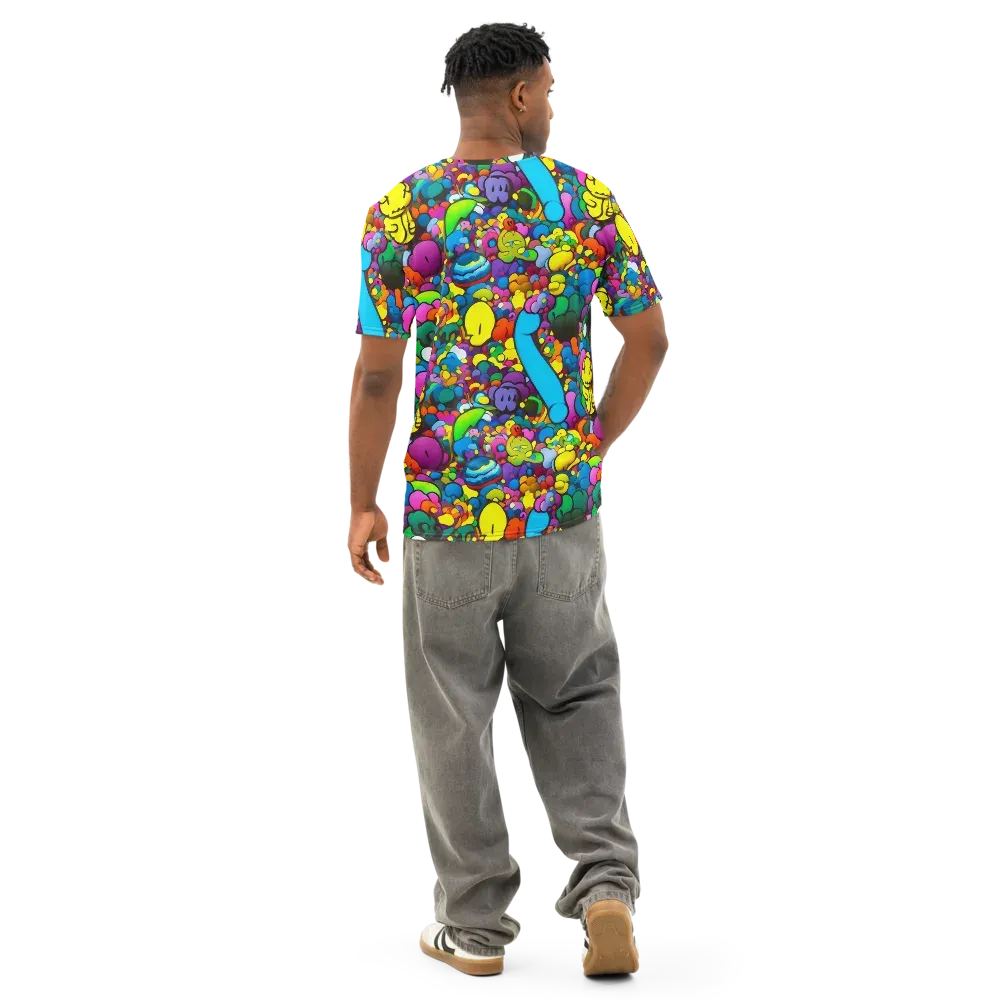 Kaleidoscope Garden on Men's Cotton Crew Neck T-Shirt — Back
