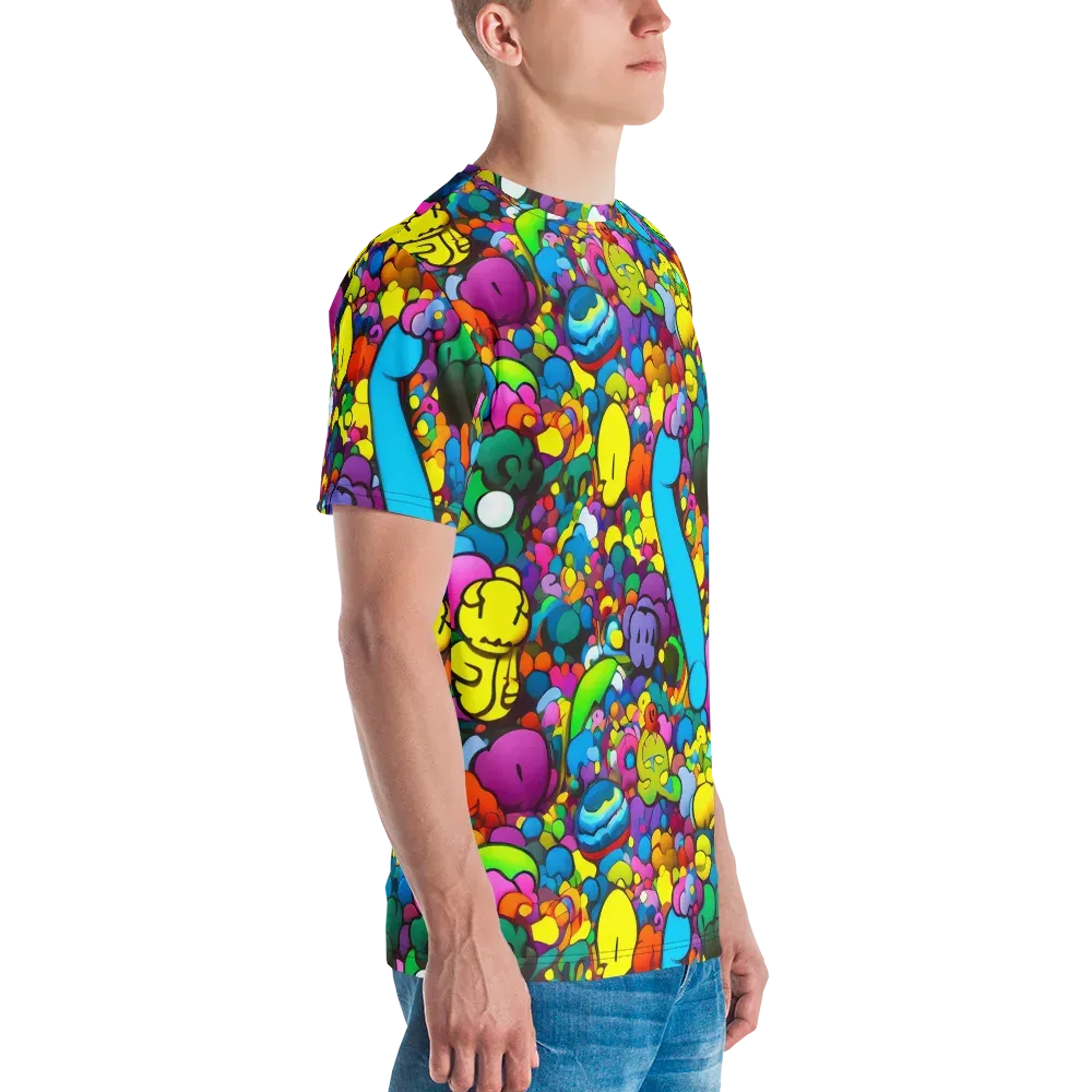 Kaleidoscope Garden on Men's Crew Neck T-Shirt — Right