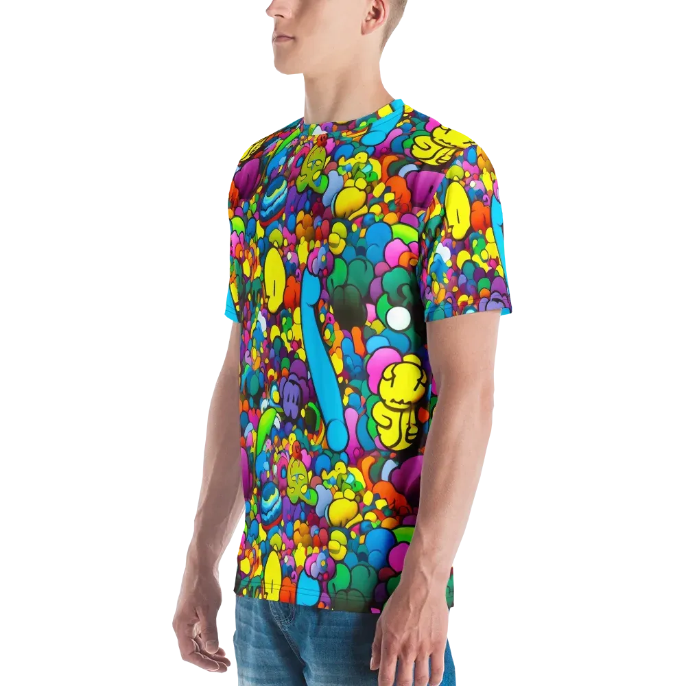 Kaleidoscope Garden on Men's Crew Neck T-Shirt — Left