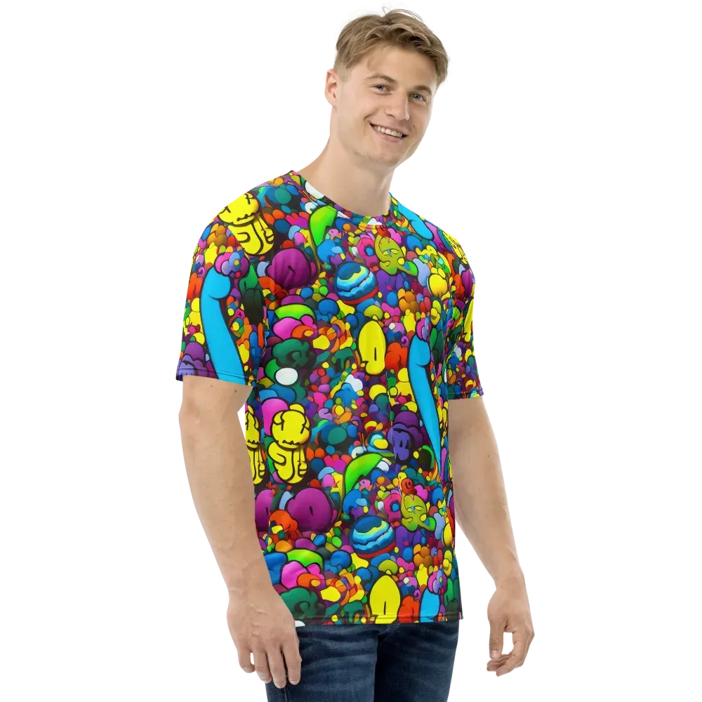 Kaleidoscope Garden on Men's Crew Neck T-Shirt — Right