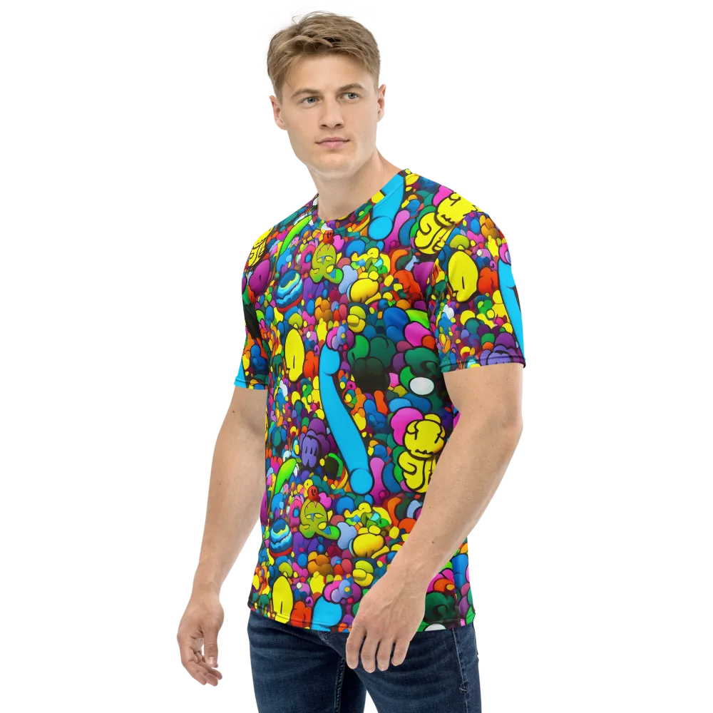 Kaleidoscope Garden on Men's Crew Neck T-Shirt — Left