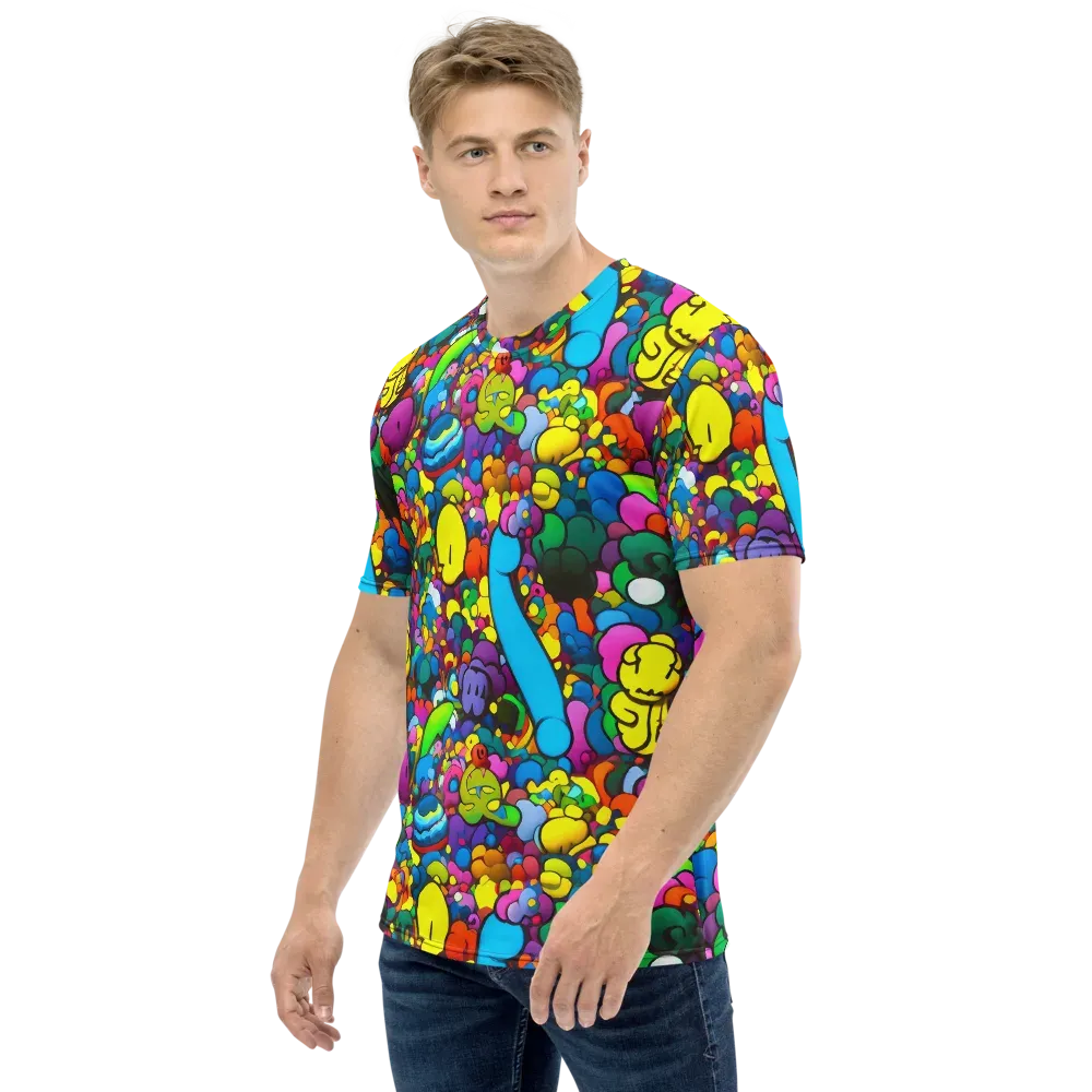 Kaleidoscope Garden on Men's Crew Neck T-Shirt — Left