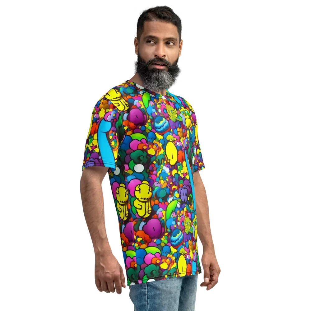 Kaleidoscope Garden on Men's Crew Neck T-Shirt — Right
