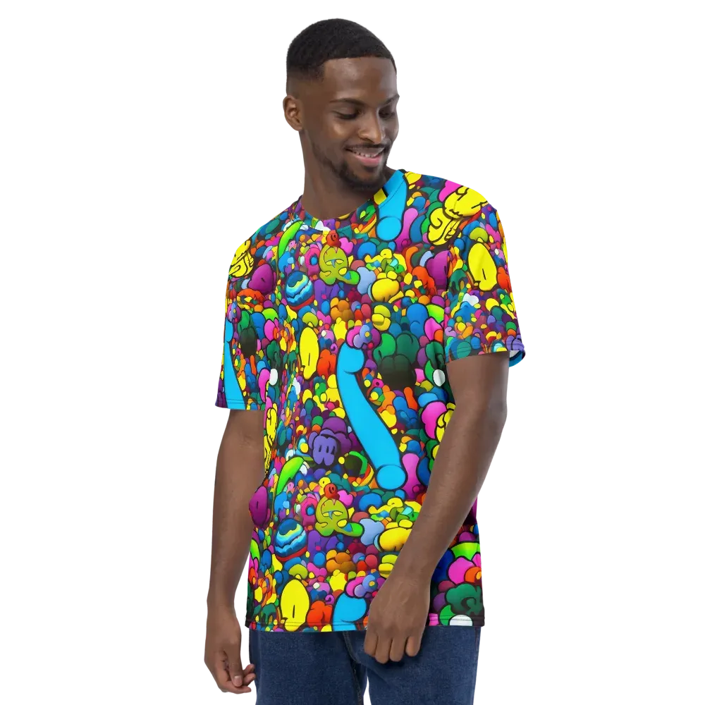 Kaleidoscope Garden on Men's Crew Neck T-Shirt — Left