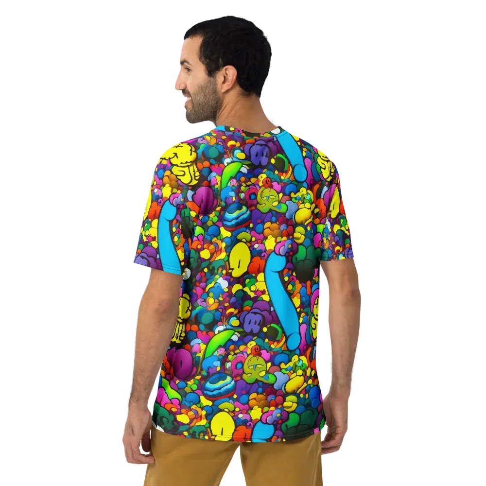 Kaleidoscope Garden on Men's Crew Neck T-Shirt — Back