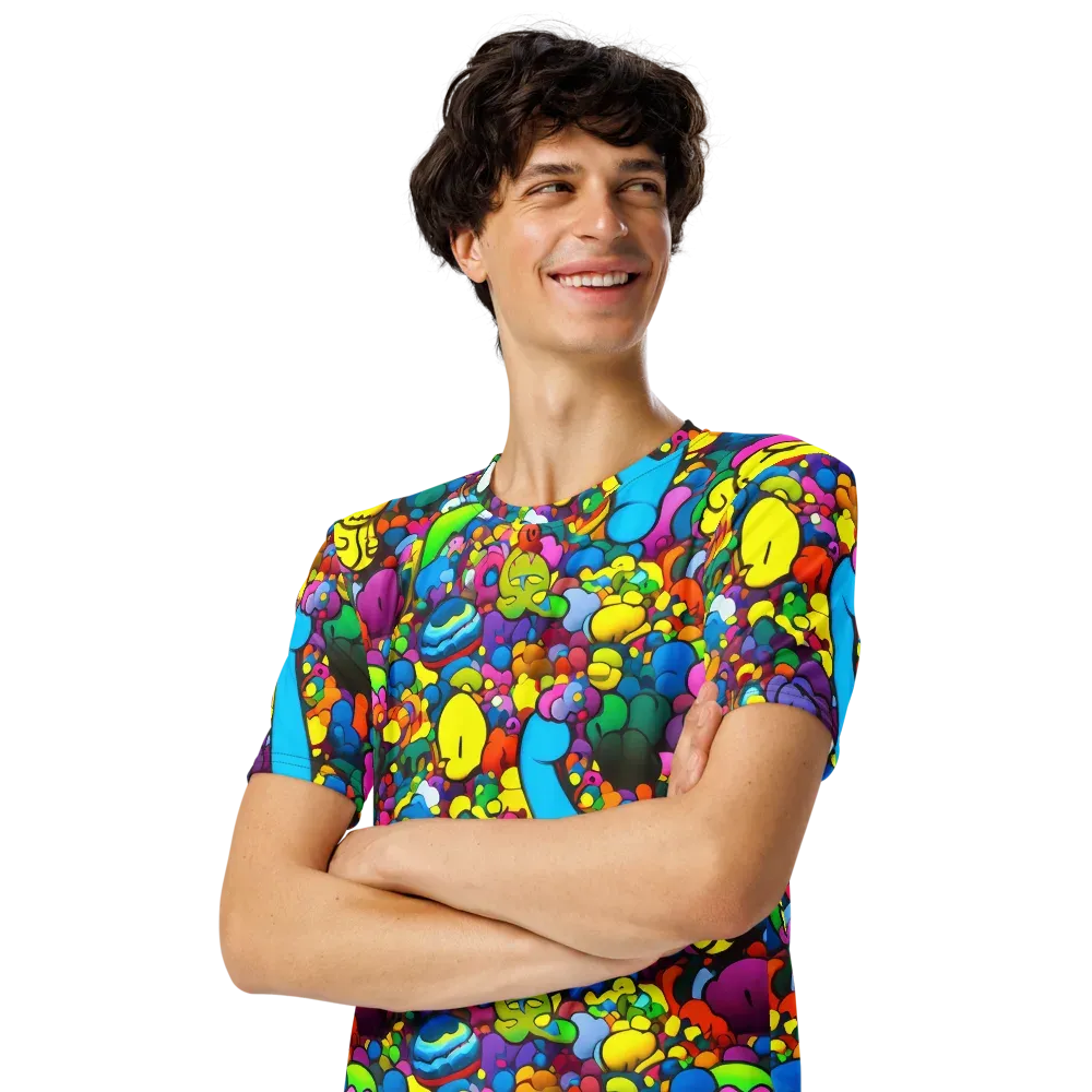 Kaleidoscope Garden on Men's Crew Neck T-Shirt — Left Front