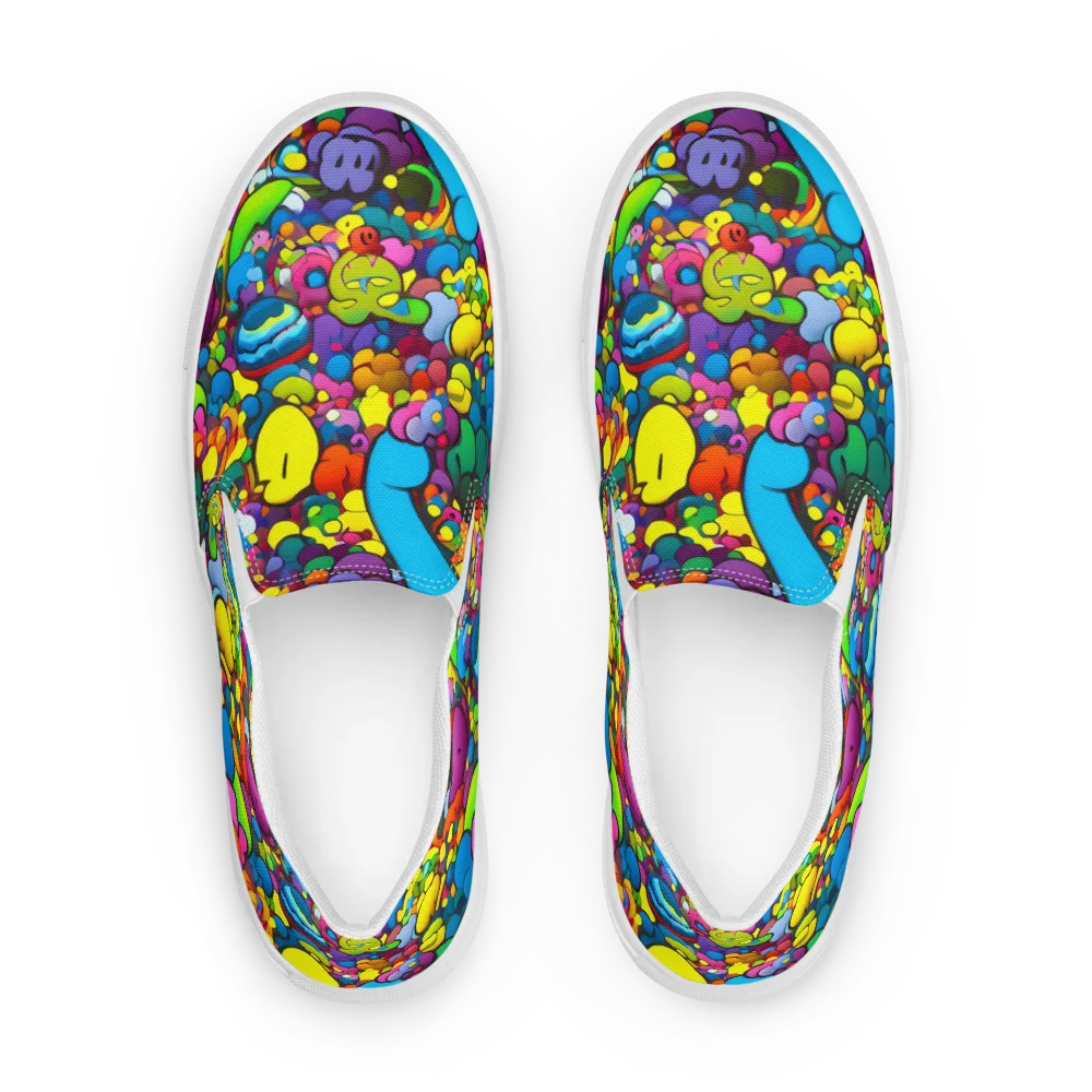 Kaleidoscope Garden on Men's Slip-On Canvas Shoes — Front