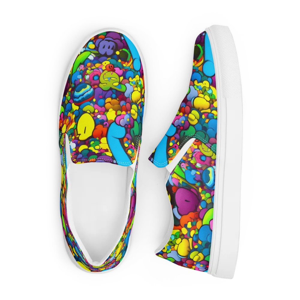 Kaleidoscope Garden on Men's Slip-On Canvas Shoes — Front