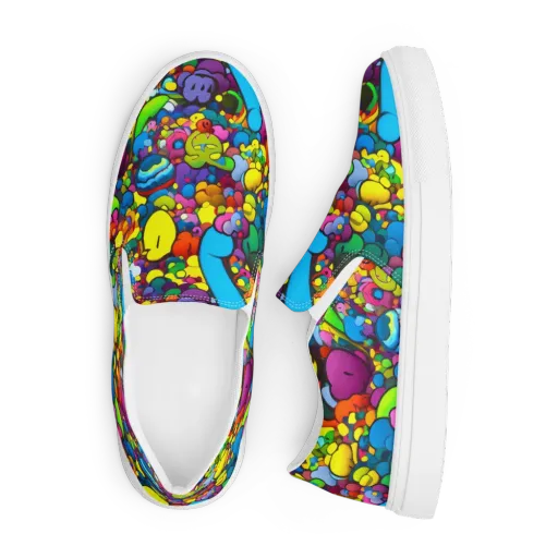 Kaleidoscope Garden on a Men's Slip-On Canvas Shoes
