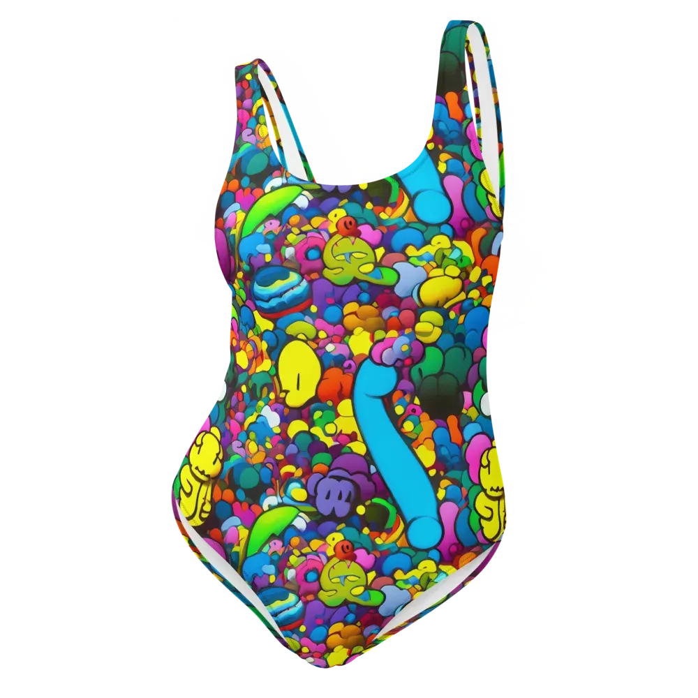Kaleidoscope Garden on One-Piece Swimsuit — Front