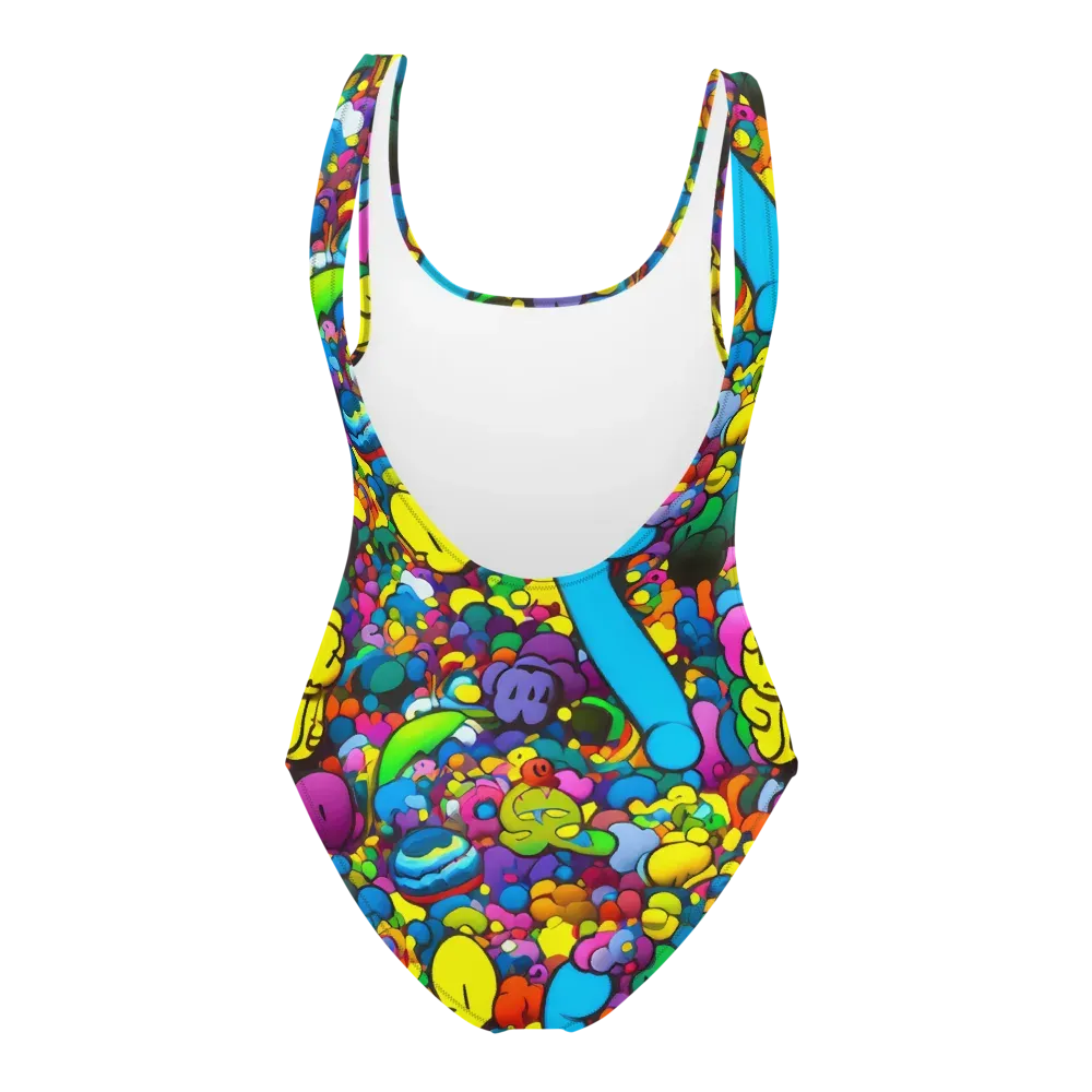 Kaleidoscope Garden on One-Piece Swimsuit — Back
