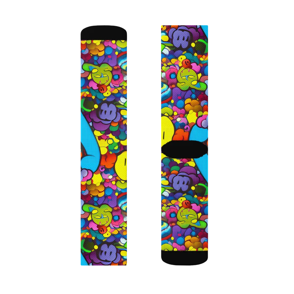 Kaleidoscope Garden on Socks — Left Sock