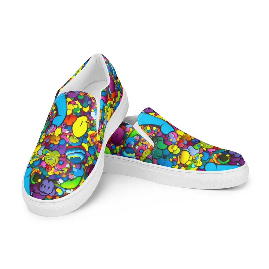 Kaleidoscope Garden on Women's Slip-On Canvas Shoes — Left Front