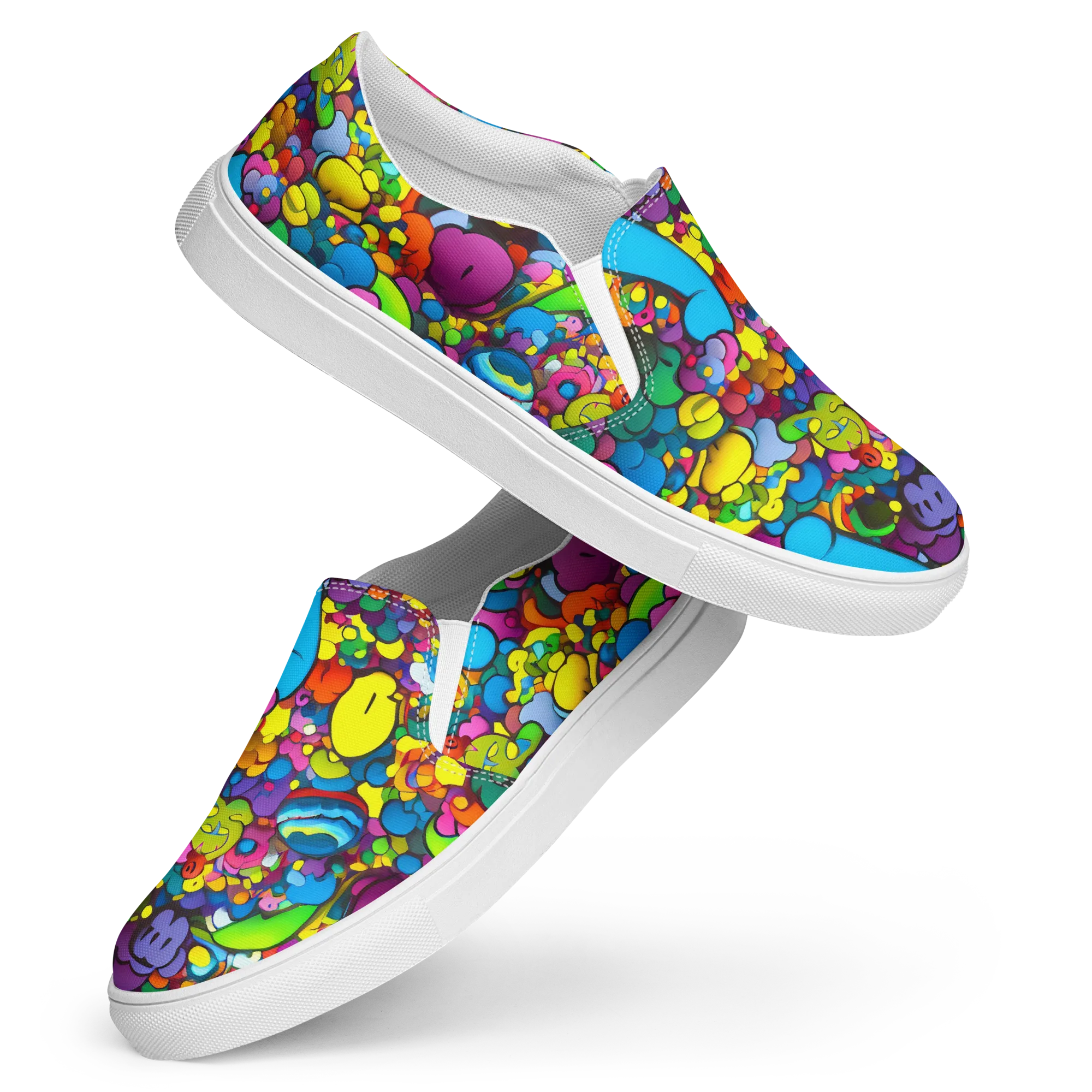 Kaleidoscope Garden on Women's Slip-On Canvas Shoes — Front