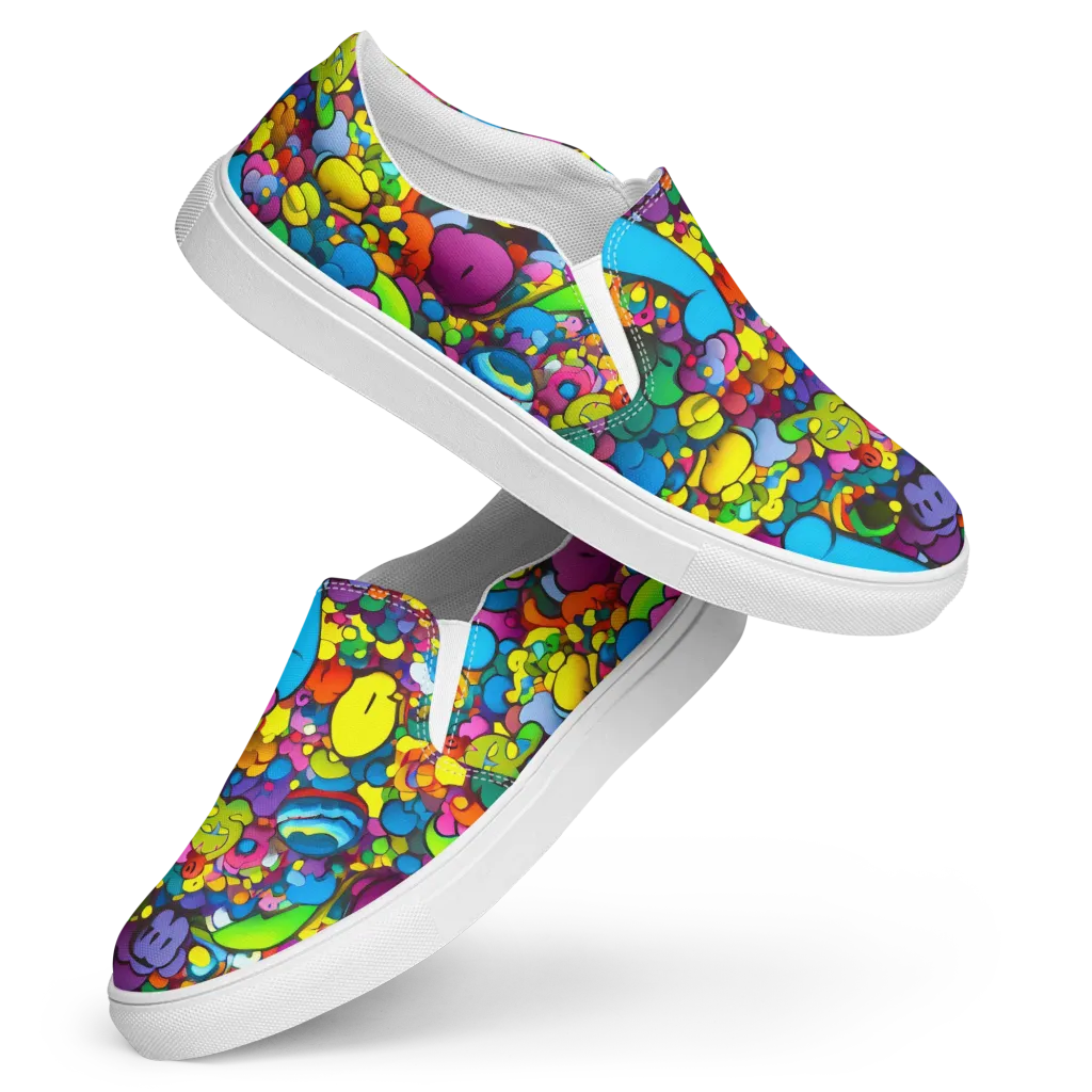Kaleidoscope Garden on Women's Slip-On Canvas Shoes — Front