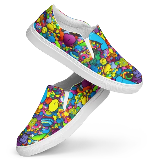 Kaleidoscope Garden on a Women's Slip-On Canvas Shoes