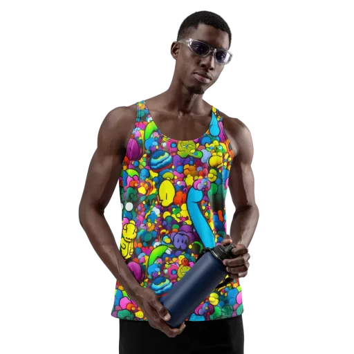 Kaleidoscope Garden on a Men's Tank Top