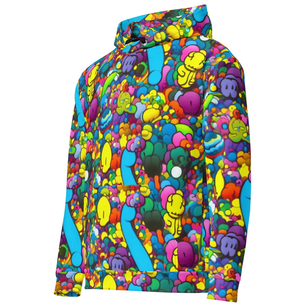 Kaleidoscope Garden on Cotton Hoodie — Left Front
