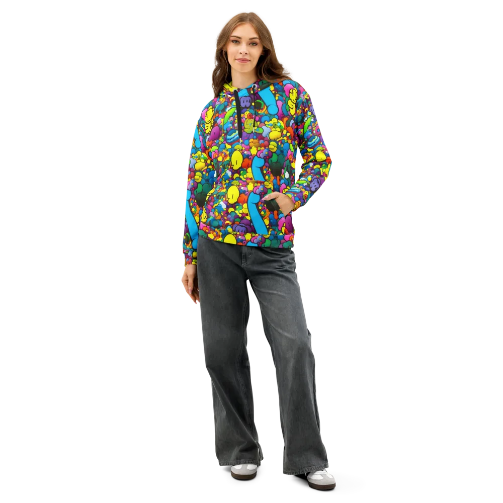 Kaleidoscope Garden on Cotton Hoodie — Front