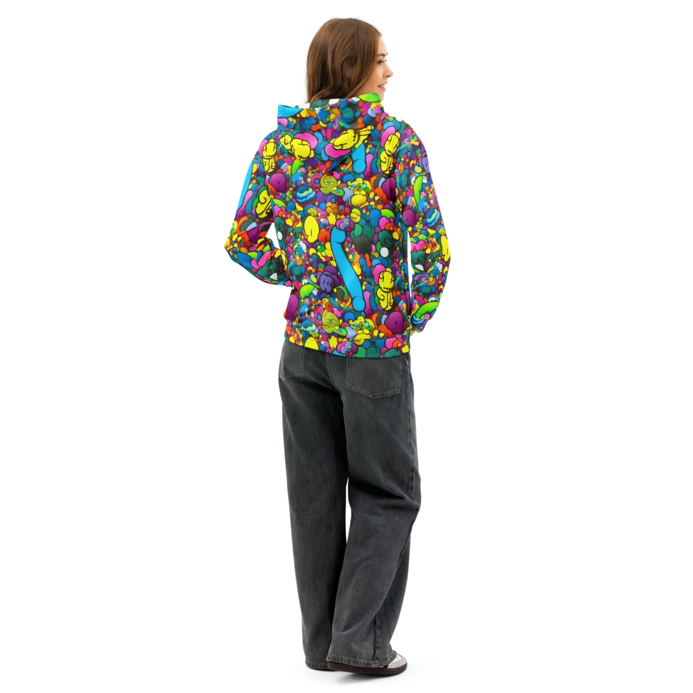 Kaleidoscope Garden on Cotton Hoodie — Back