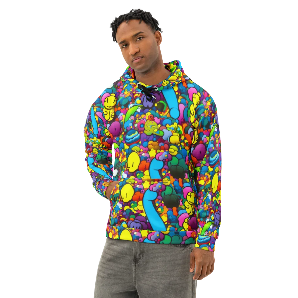 Kaleidoscope Garden on Cotton Hoodie — Left Front