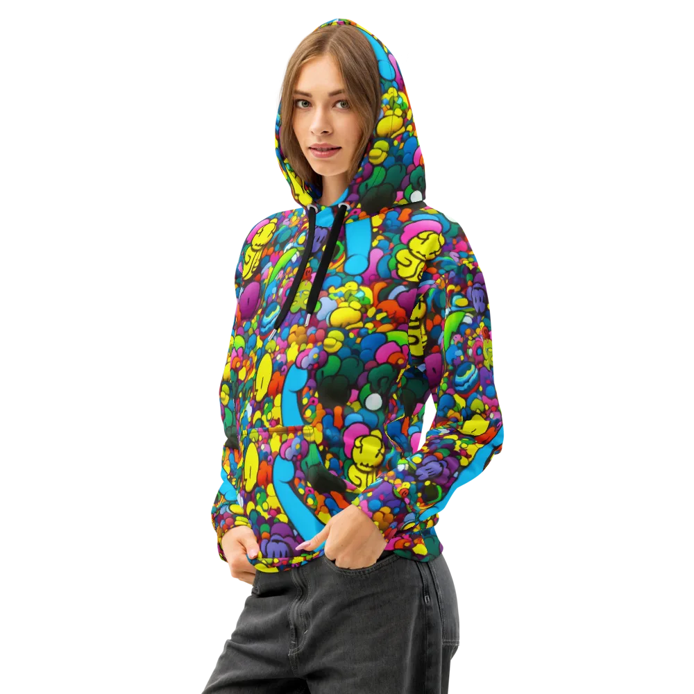 Kaleidoscope Garden on Cotton Hoodie — Left Front