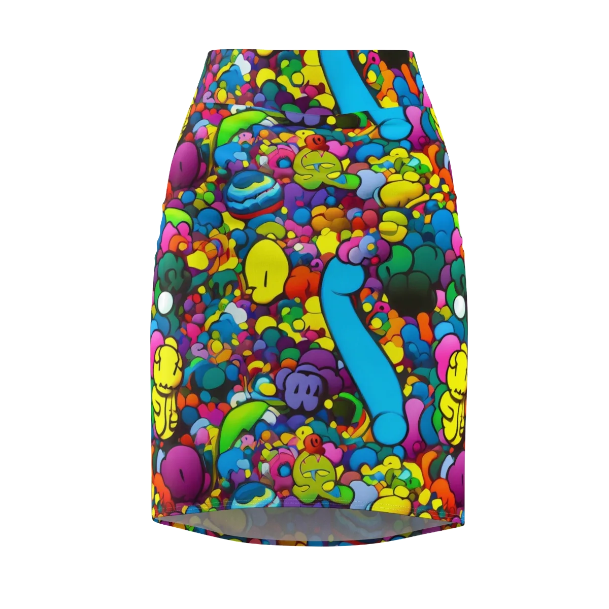 Kaleidoscope Garden on Pencil Skirt — Front