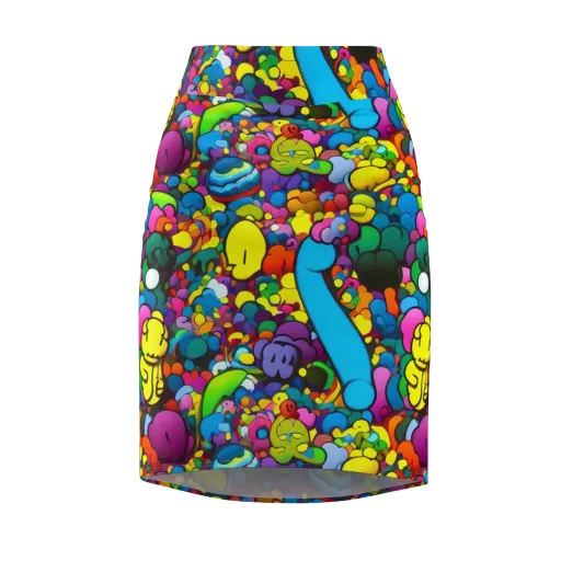 Kaleidoscope Garden on a Pencil Skirt