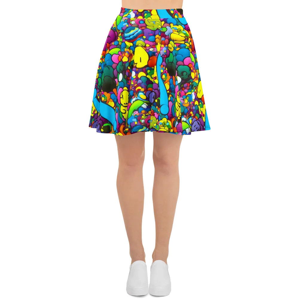 Kaleidoscope Garden on Skater Skirt — Front